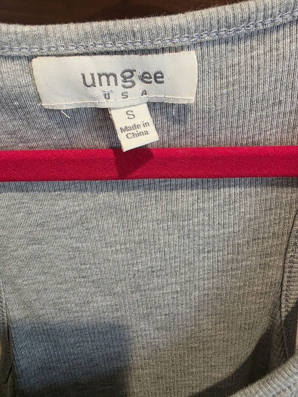 Umgee Light Gray Ribbed Tank with Ruffle Hem - Picture 3 of 6